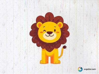 Cute Cartoon Lion, Best for children, best on baby onesies, best to be applied with sublimation