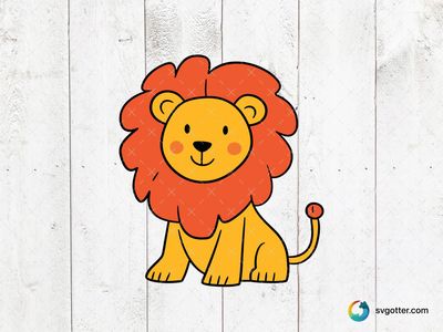 Cute Cartoon Lion, Best for child, best on t-shirt, best to be applied with sublimation