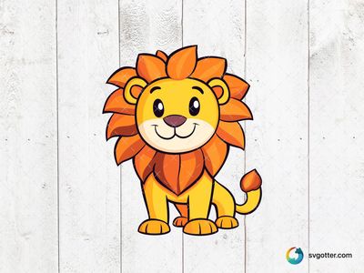 Cute Cartoon Lion, Best for child, best on baby onesies, best to be applied with sublimation