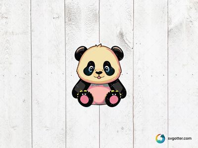 Cute Cartoon Panda, Best for child, best on t-shirt, best to be applied with sublimation