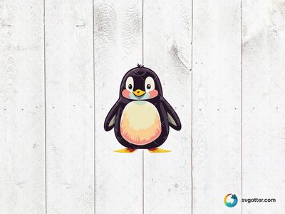 Cute Cartoon Penguin, Best for child, best on t-shirt, best to be applied with sublimation