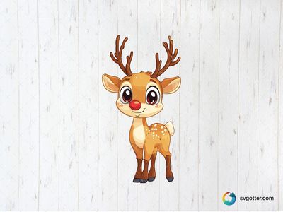 Cute Cartoon Reindeer, Best for holiday enthusiast, best on t-shirt, best to be applied with sublimation