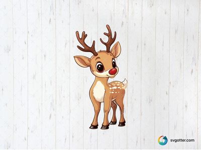 Cute Cartoon Reindeer, Best for children, best on t-shirts, best to be applied with sublimation