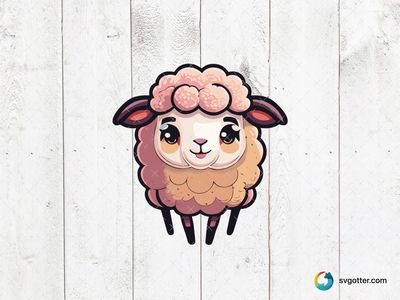 Cute Cartoon Sheep, Best for child, best on t-shirt, best to be applied with sublimation