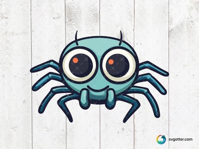 Cute Cartoon Spider, Best for children, best on t-shirt, best to be applied with sublimation