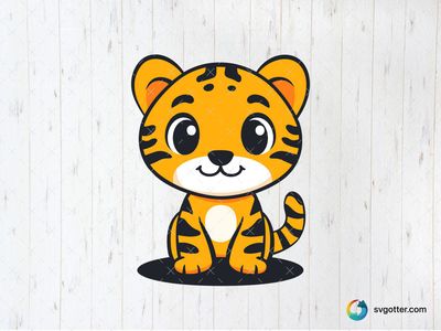 Cute Cartoon Tiger, Best for child, best on t-shirt, best to be applied with sublimation