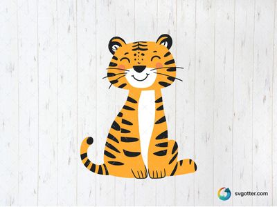 Cute Cartoon Tiger, Best for children, best on baby onesies, best to be applied with sublimation