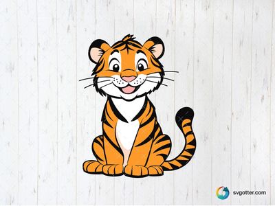 Cute Cartoon Tiger, Best for child, best on t-shirt, best to be applied with sublimation
