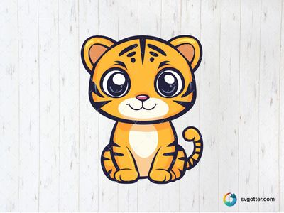 Cute Cartoon Tiger, Best for children, best on baby onesies, best to be applied with sublimation