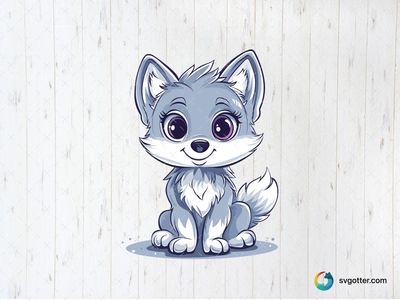 Cute Cartoon Wolf, Best for child, best on t-shirt, best to be applied with sublimation