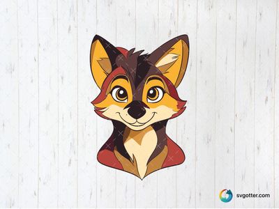 Cute Cartoon Wolf, Best for children, best on t-shirt, best to be applied with sublimation