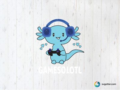 Cute Gaming Axolotl, Best for gamers, best on t-shirt, best to be applied with sublimation