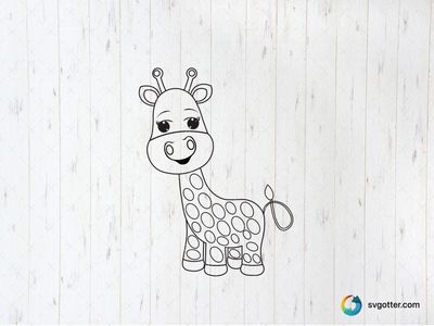 Cute Giraffe Illustration, Best for child, best on t-shirt, best to be applied with sublimation