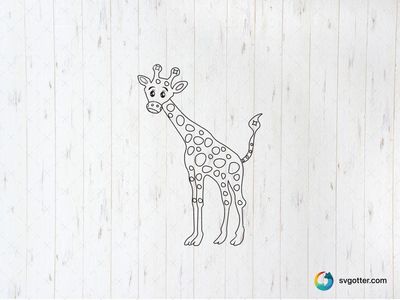 Cute Giraffe Illustration, Best for animal lovers, best on t-shirt, best to be applied with screen printing