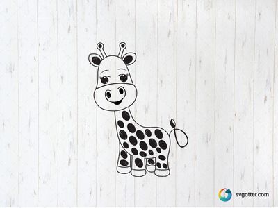 Cute Giraffe Illustration, Best for child, best on t-shirt, best to be applied with sublimation