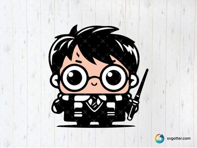 Cute Harry Potter Cartoon, Best for Harry Potter fans, best on t-shirts, best to be applied with sublimation