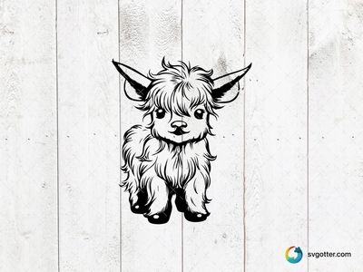 Cute Highland Cow Illustration, Best for animal lovers, best on t-shirt, best to be applied with screen printing