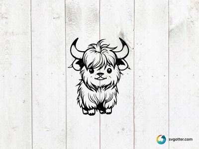 Cute Highland Cow Illustration, Best for animal lovers, best on t-shirt, best to be applied with screen printing