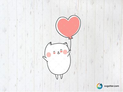 Cute Maltese Dog with Heart Balloon, Best for pet lover, best on t-shirt, best to be applied with sublimation