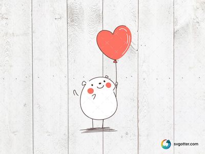 Cute Maltese Dog with Heart Balloon, Best for pet lovers, best on t-shirt, best to be applied with sublimation
