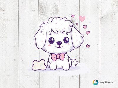 Cute Maltese Dog Illustration, Best for pet lovers, best on t-shirt, best to be applied with sublimation