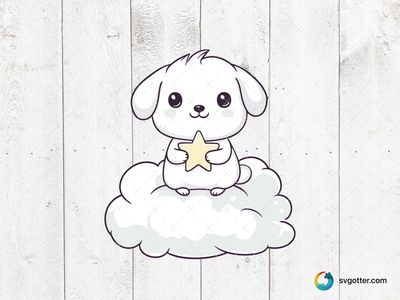 Cute Maltese Dog on Cloud, Best for dog lovers, best on t-shirt, best to be applied with sublimation