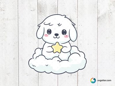 Cute Maltese Dog with Star, Best for dog lovers, best on t-shirt, best to be applied with sublimation