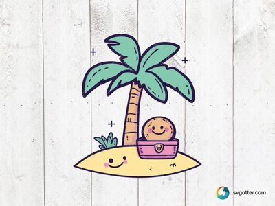 Cute Palm Island, Best for child, best on t-shirt, best to be applied with sublimation