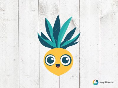Cute Pineapple Character, Best for children, best on t-shirt, best to be applied with sublimation