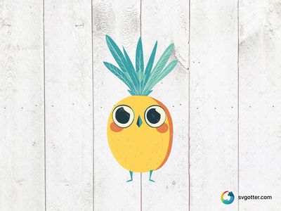 Cute Pineapple Character, Best for children, best on t-shirt, best to be applied with sublimation