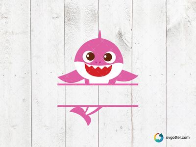 Cute Pink Cartoon Shark, Best for child, best on t-shirt, best to be applied with sublimation