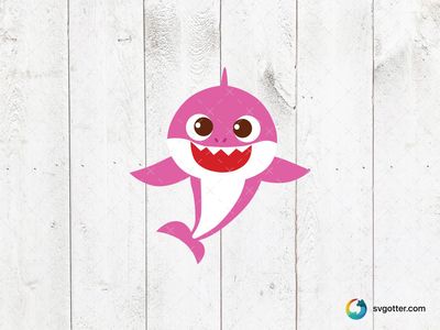 Cute Pink Cartoon Shark, Best for child, best on t-shirt, best to be applied with sublimation