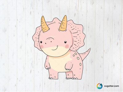 Cute Pink Triceratops, Best for children, best on baby onesies, best to be applied with sublimation
