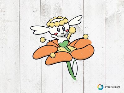 Cute Pokemon on Flower, Best for children, best on t-shirt, best to be applied with sublimation