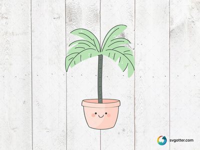 Cute Potted Palm, Best for plant lovers, best on tote bags, best to be applied with sublimation