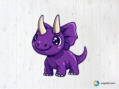Cute Purple Dinosaur, Best for child, best on baby onesies, best to be applied with sublimation