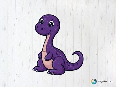 Cute Purple Dinosaur, Best for child, best on baby onesies, best to be applied with sublimation