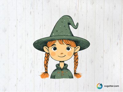 Cute Witch Illustration, Best for children, best on t-shirt, best to be applied with sublimation