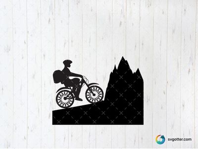 Cyclist Silhouette, Best for sports enthusiasts, best on t-shirt, best to be applied with screen printing
