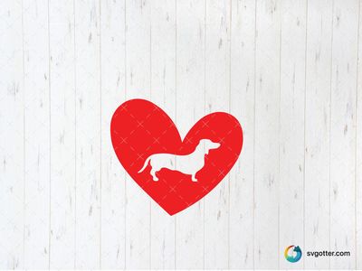 Dachshund Love Heart, Best for pet lovers, best on t-shirt, best to be applied with heat transfer vinyl