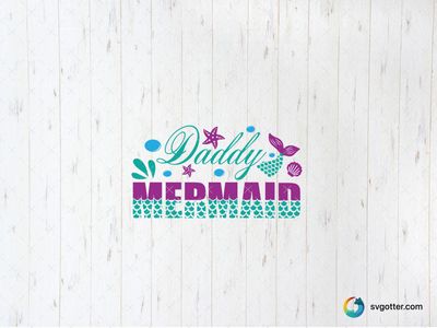 Daddy Mermaid Design, Best for dad, best on t-shirt, best to be applied with heat transfer vinyl