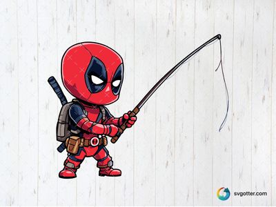 Deadpool Fishing Adventure, Best for comic fans, best on t-shirt, best to be applied with sublimation