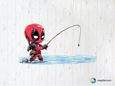 Deadpool Fishing Adventure, Best for comic fans, best on t-shirt, best to be applied with sublimation