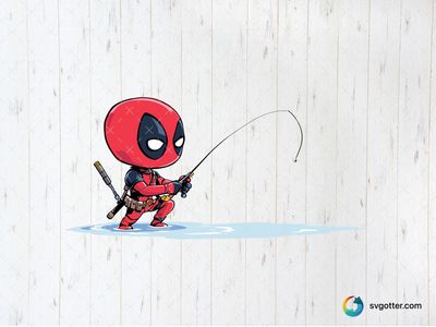 Deadpool Fishing Fun, Best for comic fans, best on t-shirt, best to be applied with sublimation