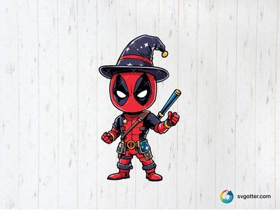 Deadpool Wizard, Best for comic book fans, best on t-shirt, best to be applied with sublimation