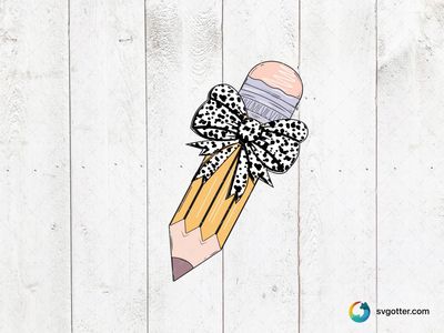 Decorative Pencil with Bow, Best for students, best on notebook covers, best to be applied with print and cut