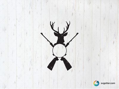 Deer Silhouette with Rifles, Best for hunters, best on wall art, best to be applied with decal application