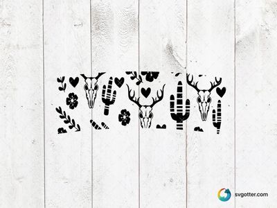 Deer Skull and Cactus Pattern, Best for nature enthusiasts, best on mug, best to be applied with sublimation