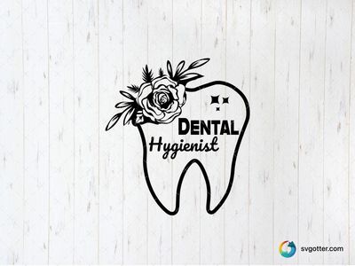 Dental Hygienist Floral Design, Best for dental professionals, best on t-shirt, best to be applied with heat transfer vinyl