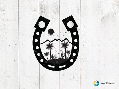 Desert Horseshoe Scene, Best for horse lovers, best on t-shirt, best to be applied with heat transfer vinyl